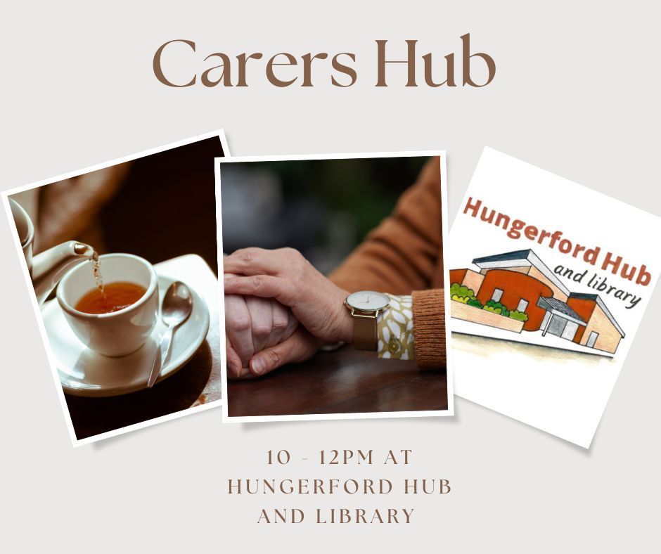 West Berkshire Carers Hub in on Monday at 10:00 - 12:00 at the Hub. 

Please come along to our friendly and supportive group if you can for some tea and a chat. 

#hungerfordhub #carershub