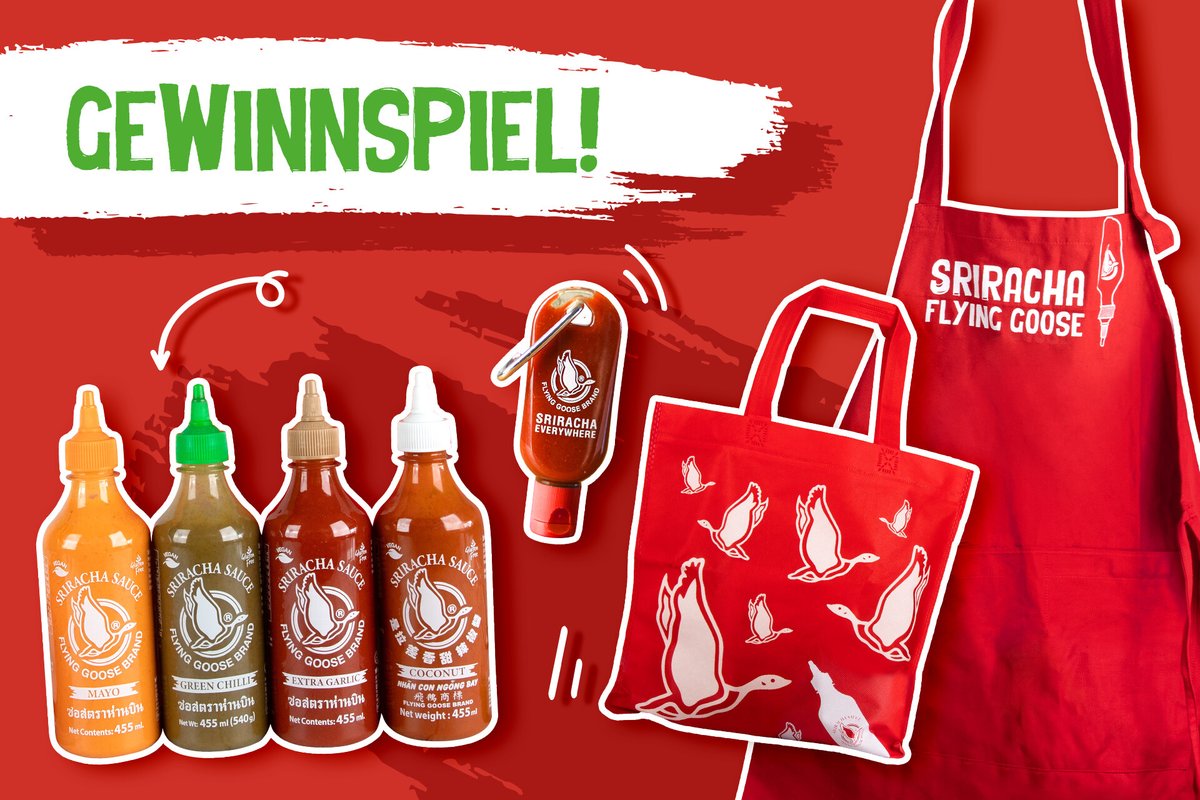 Sriracha_DE's tweet photo. Du liebst Sriracha? Wir auch 🌶️

Wir haben tolle Neuigkeiten 😏

Wenn du diese Auswahl an Flying Goose-Goodies in die Hände bekommen möchtest, FOLGE UNS + RT, um eine Chance auf den #GEWINN zu haben

Es gelten die AGB: https://t.co/yy4o5oE87c https://t.co/oMvCgcMMRb