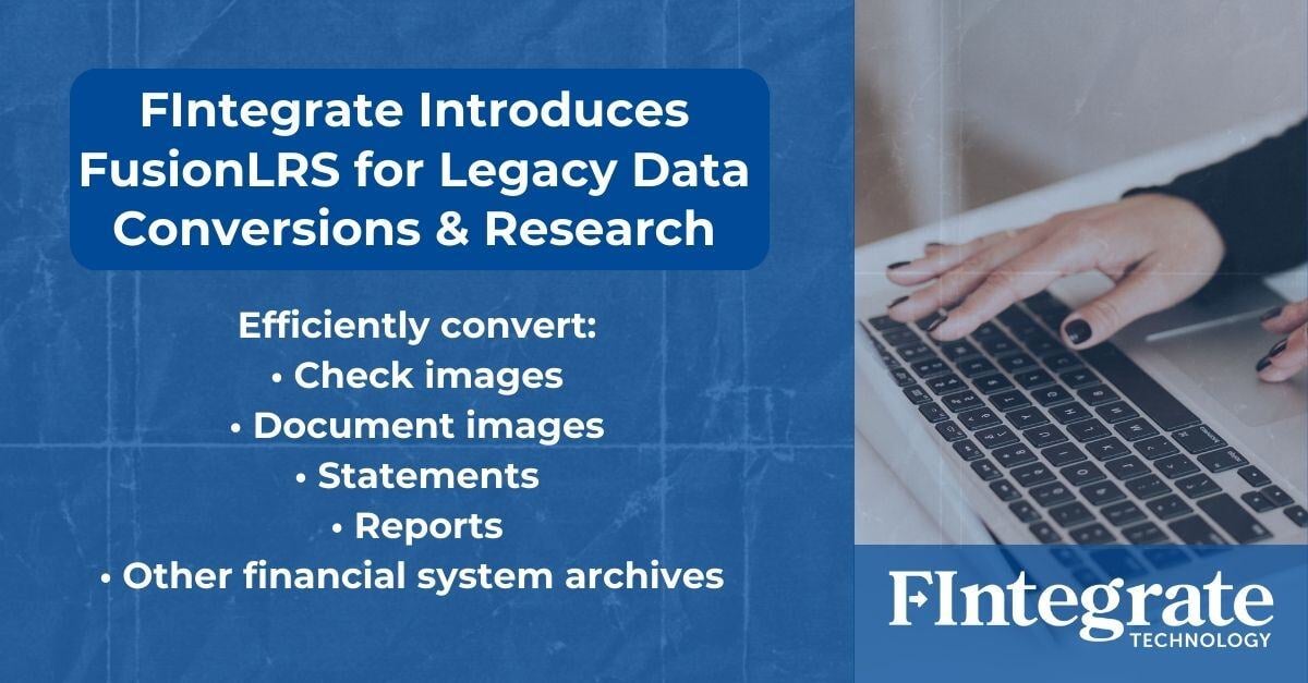 FintegrateT's tweet image. Looking for efficient data conversion for check images, document images, reports or other financial system archives? FIntegrate just introduced FusionLRS for legacy data conversions &amp;amp; research! 

Reach out to see if it's a fit: hubs.ly/Q02Gh6G10 #legacydata #dataconversion