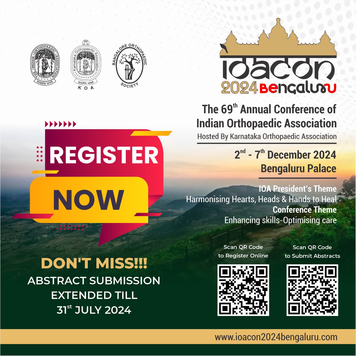 IOACON2024BLR's tweet photo. Registrations are still open!!

Register today and don't forget to submit your abstracts.

Visit the link: https://t.co/ZVZ2e1vmtv

#ioacon #ioacon24 #nammabengaluru #bangalore #bangalorepalace #registrationsopen #registernow #orthopedics #ortho #orthosapien https://t.co/6BaoTaBwpw