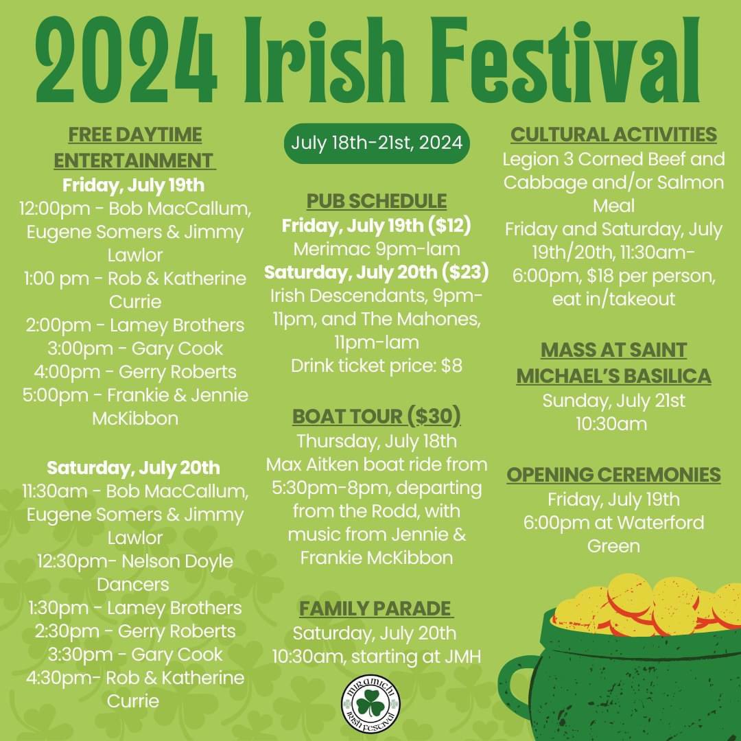 Canada’s Irish Festival on the Miramichi gets underway today. Thanks to summer students, organizers and volunteers for making it happen. Here is to another great weekend in Miramichi! 
☘️🇨🇦🇮🇪☘️ #Miramichi