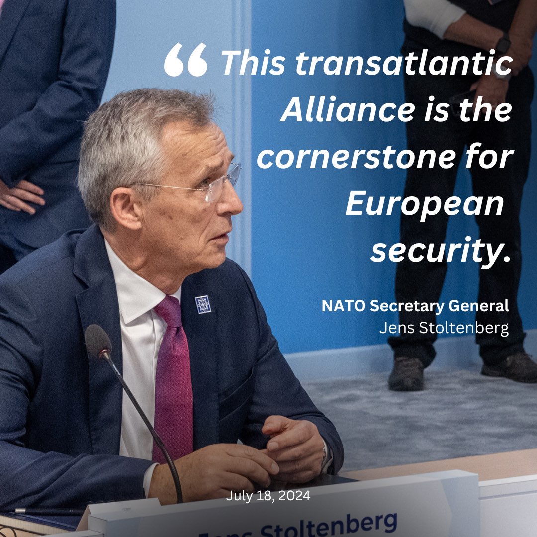NATO's tweet photo. NATO Secretary General @jensstoltenberg underlined the enduring significance of NATO at a meeting of the European Political Community hosted by the 🇬🇧 UK government