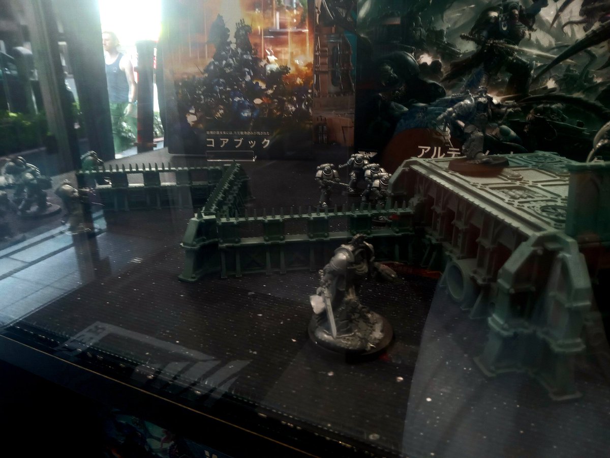 mikeinjapan's tweet photo. Overheard some tourists pointing out a Warhammer Cafe down the street and had to go take a look. 

I'm not a major fan myself (a lot of detailed paint work goes into even the smallest model, that you have to do yourself), but know some people back home would love to see this. https://t.co/wrIvpb3Zo7