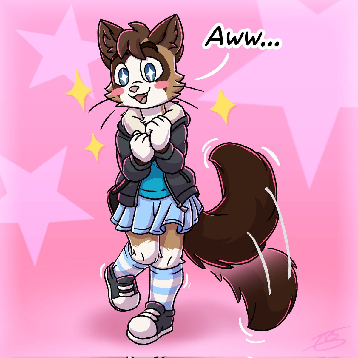 Excitement! 🐱🙀 Dress Toasty is excited for AWU today! We can hardly wait 😊😎✨

#art #furry #furryArt #AWU2024 #AWU