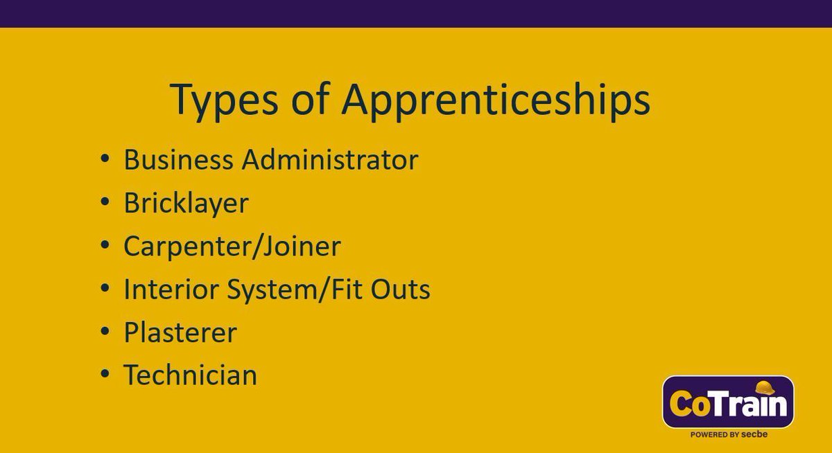 Apprenticeships available at CoTrain!! 
Business Administrator, Bricklayer, Carpenter/Joiner, Interior System/Fit Outs  
Plasterer , Ground Worker (GCO) ,Technician 
buff.ly/3xS8PFZ 
Please do contact Mark.pope@cotrain.org.uk to find out more
#cotrain #apprentice s