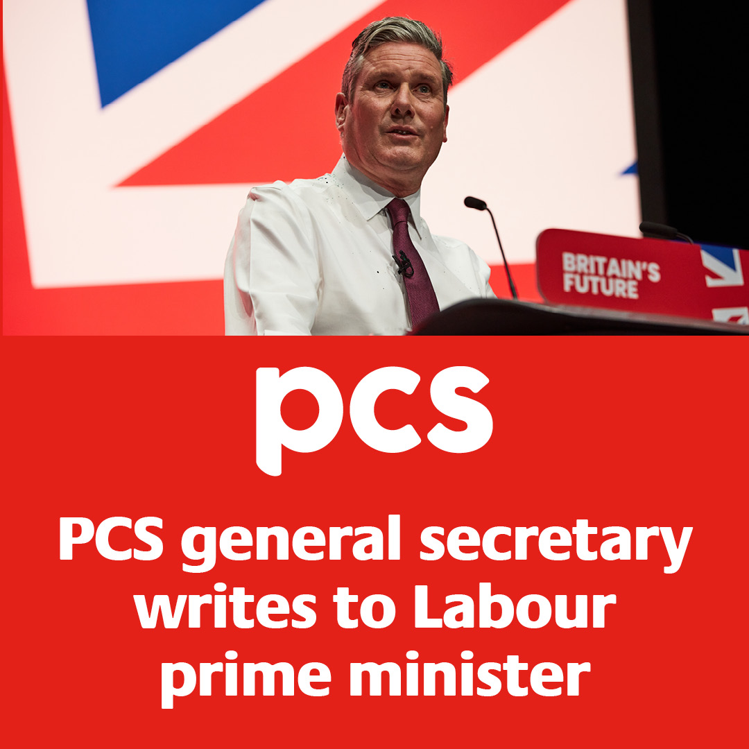 pcs_union's tweet photo. #PCS general secretary Fran Heathcote has written to the new prime minister asking for a meeting with Keir Starmer and a “detailed roadmap” for progressing our concerns.
https://t.co/cLh5JihFJ8 https://t.co/dWQOFm0QoX