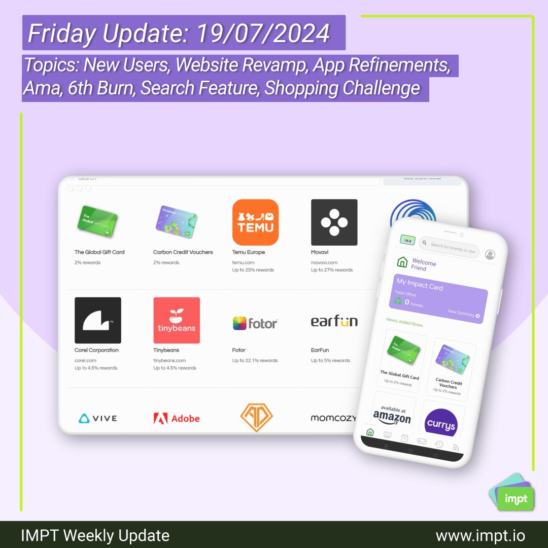 IMPT_token's tweet photo. IMPT Weekly Update - July 19th, 2024: IMPT's Summer Surge - https://t.co/VwfjBlMTJ4
SHOP NOW: https://t.co/5nKBsgdVB7
Download App: https://t.co/d6wrOfMo92 #IMPTUpdate
#IMPTWeeklyUpdate