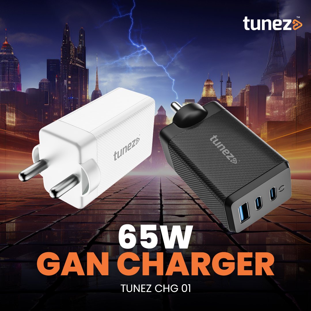 tunez_go's tweet image. Power up with the Tunez CHG 01 65W GaN Charger! Experience ultra-fast charging and keep your devices ready to go. ⚡🔋 #TunezCHG01 #FastCharging

#GanCharger #Gan #Gotunez #Tunez