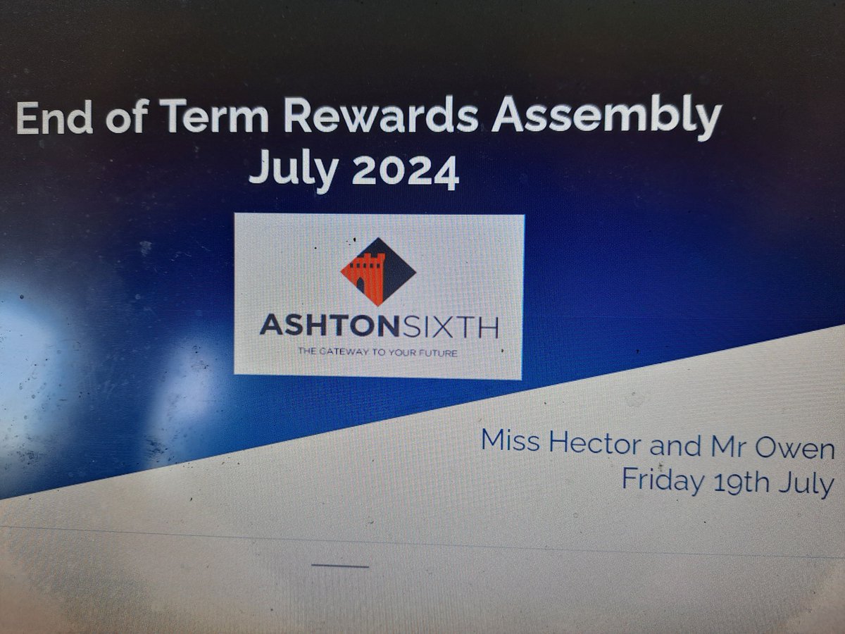 AshtonSixth's tweet photo. Y12 had their end of year rewards assembly this morning, celebrating all their many achievements this year. Well done to Tyrese and Stan for winning the BCFC merchandise in the final prize draw! ๐๐ #Y12Achievements #RewardsAssembly
@RPUffendell
@ExcaliburAT
@AshtonParkSch https://t.co/ldf3jCCaT1