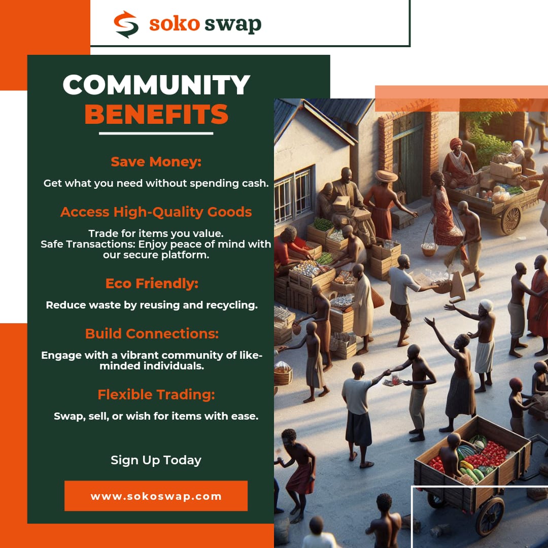 sokoswap's tweet photo. Discover the future of trading with Soko Swap! As an innovative E-commerce social bartering platform in Kenya, we're transforming economic development. Join us and be a part of this revolution!

Sign Up here: https://t.co/F6zrqdxxUZ

#sokoswap #kenya #valueforvalueexchange https://t.co/ctJ15sasw7