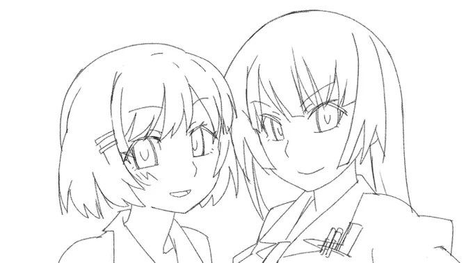 ヒロイン本の表紙の
二人です!
お披露目までもうすぐ!
 #C104 #物語シリーズ #イラスト #illustration 
