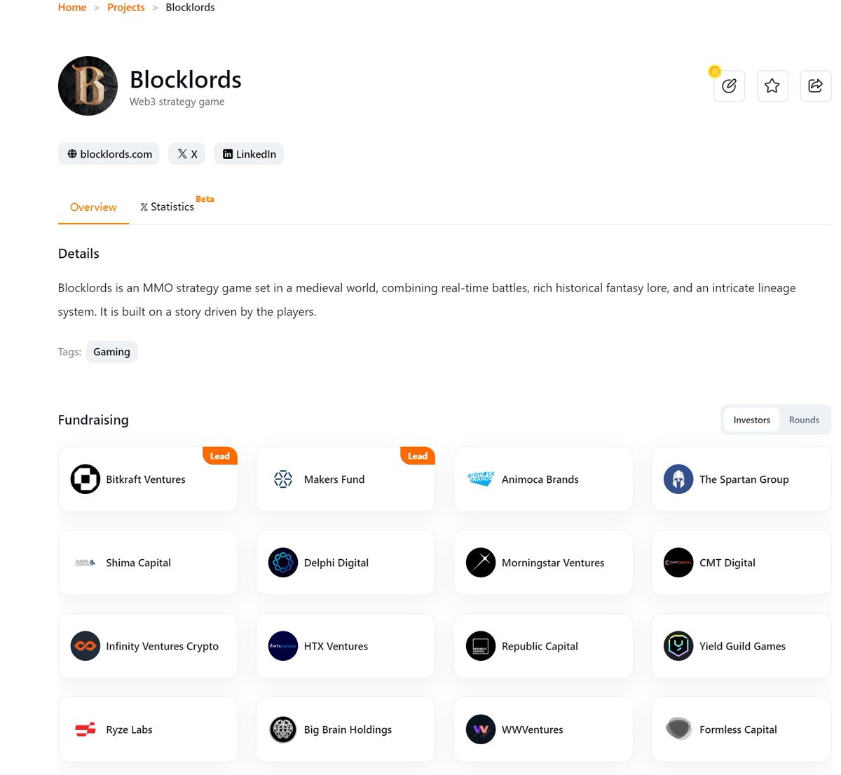 BLOCKLORDS目前可以交互下，现在游戏正在内测
https://t.co/HxqBWDz8Z6

目前钱包数突破 20 万个
BLOCKLORDS 已获得了超过 1500 万美金的种子轮融资，投资方包括 Delphi Ventures、Animoca Brands、Immutable X、Polygon、Jump https://t.co/7rYiKafyCi
