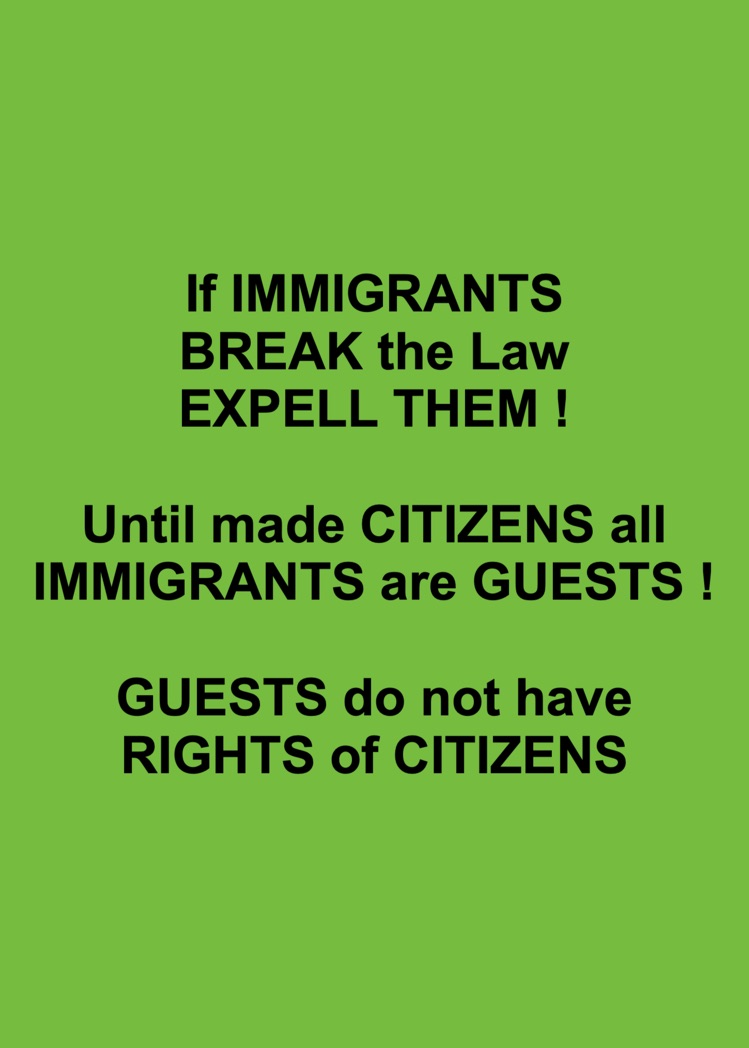 PeriklesGREAT's tweet photo. @TRobinsonNewEra Immigrants are guest in the Country. 
If Guests are disrespectful they are thrown out. https://t.co/zRlkcvnq3Q