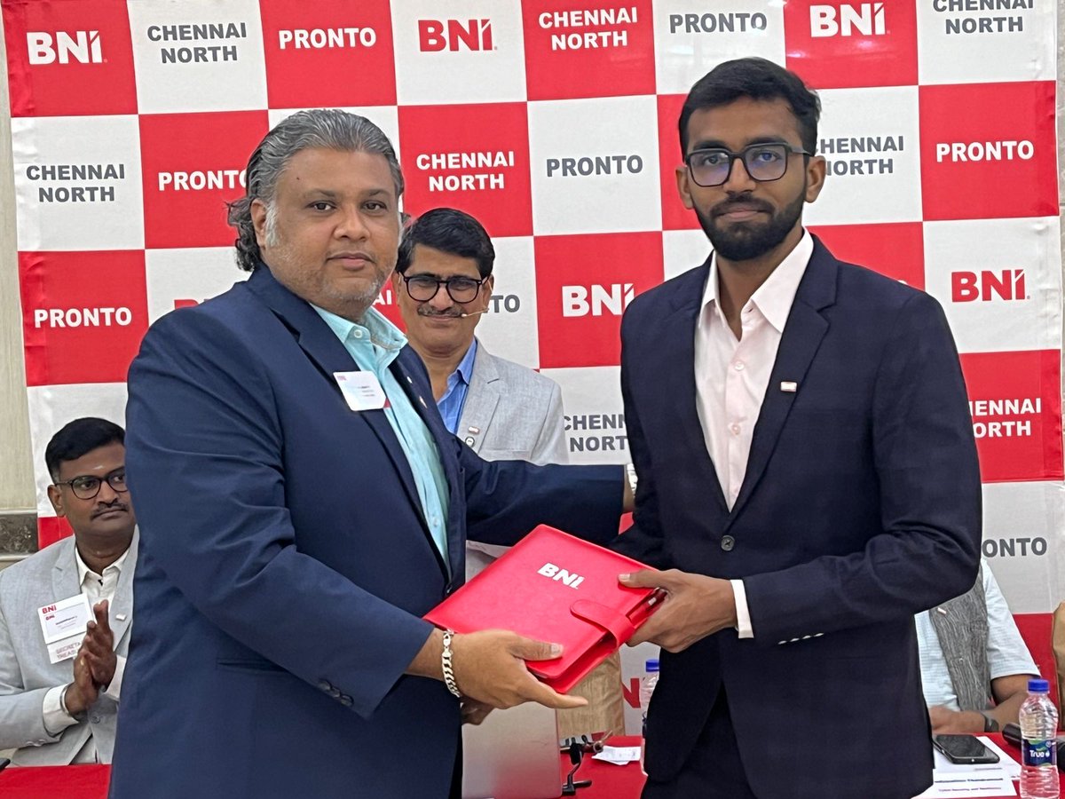 BniPronto's tweet photo. Congratulations, Pronto, for a fantastic Friday! We’re thrilled to welcome Sanskar Samdaria to the BNI family. 🎉
.
.
.
#BNI #BNIFamily #NewMember #BNIPronto #BNIChennaiNorth #BNIFamily #BNIGrowth #BNIChennai #BNIEvent #BNINetworking #BuildingConnects #BusinessCommuinity https://t.co/O6BkSbk9jT