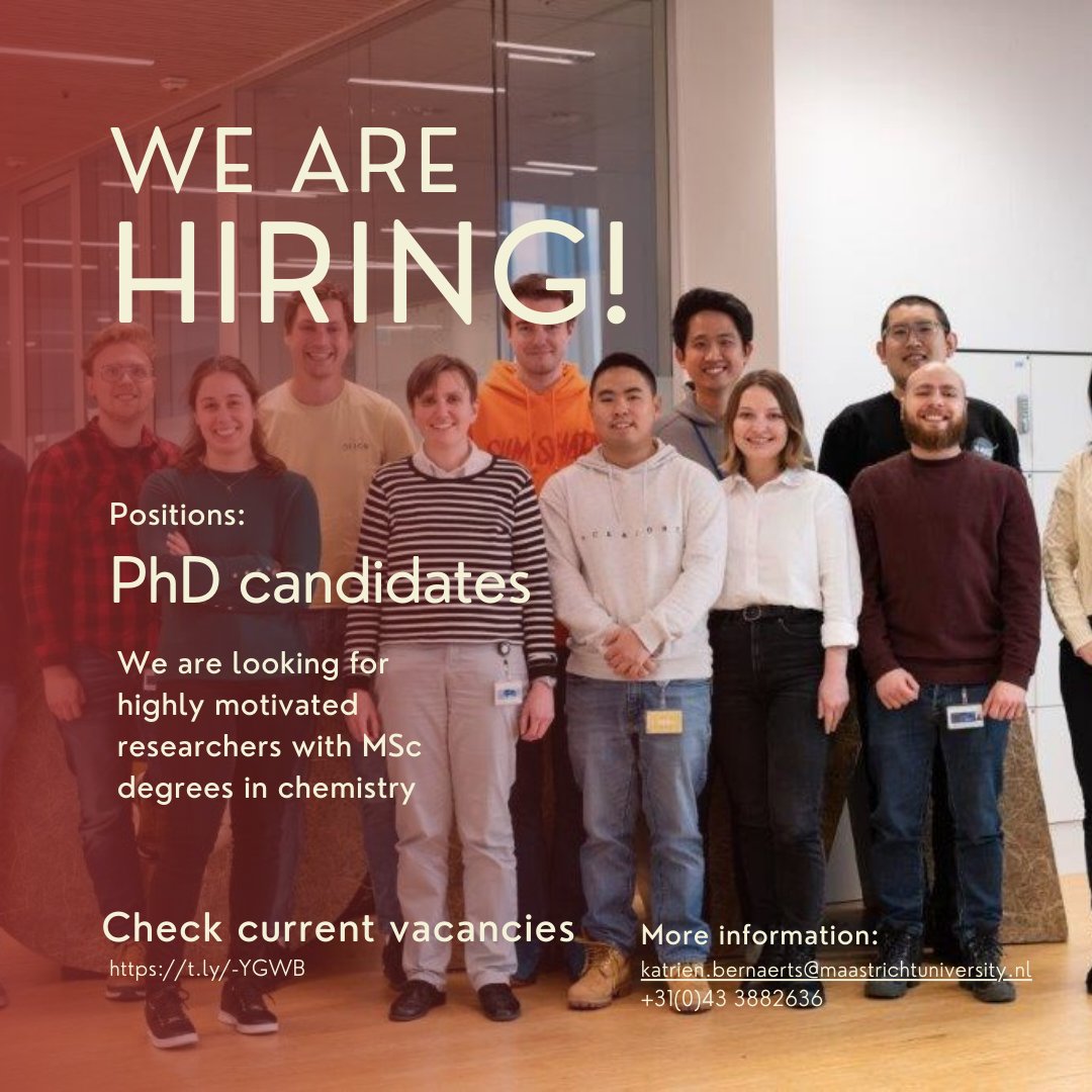 Are you interested in a PhD in polymer chemistry? Several PhD vacancies are available in the Sustainable Polymer Synthesis group at Maastricht University: t.ly/-YGWB