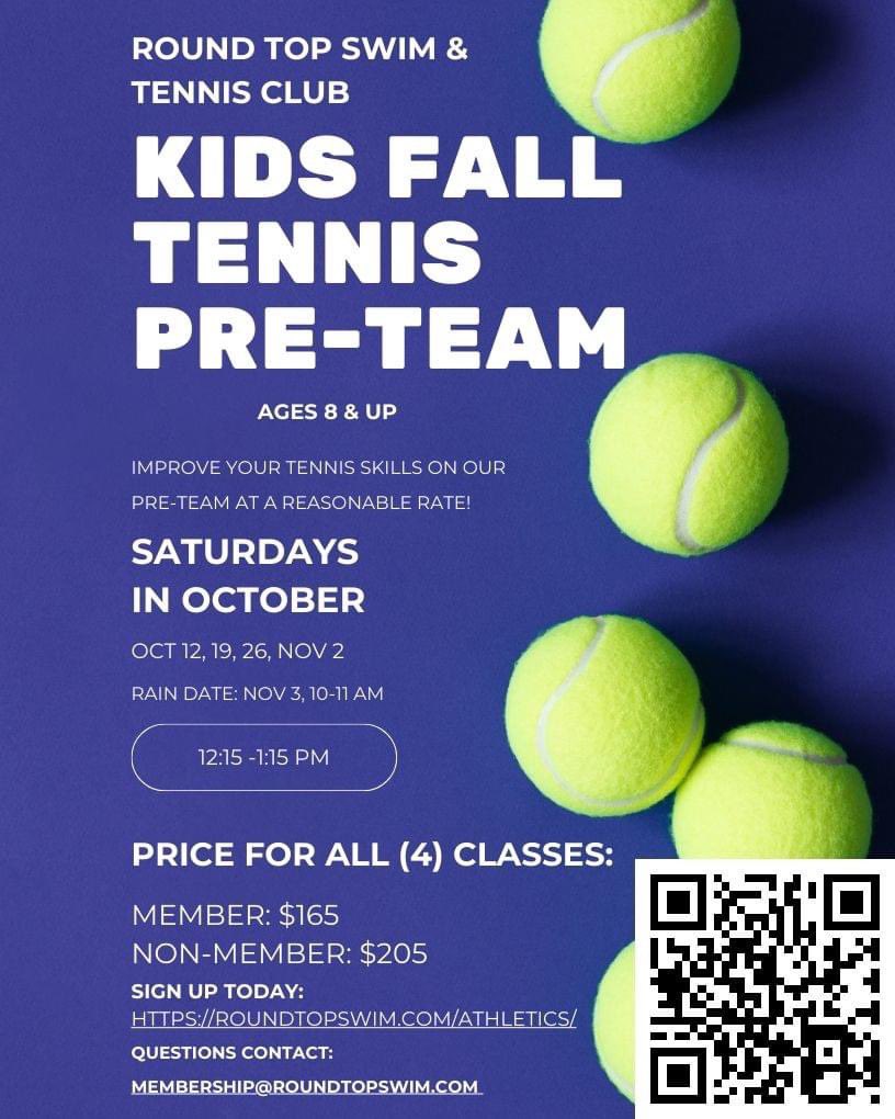 RoundTopSwim's tweet photo. Join Round Top’s Fall Racquet Sports Programs Today!
Kid’s Tennis Pre-Team &amp; Adult Pickleball Lessons!
September &amp; October Lesson Availability
106 Mount Horeb Road, Warren
Join Today!
https://t.co/JcL3Bmjm4V https://t.co/HsOuzCnItD