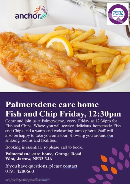 Did you know we offer free fish and chips every Friday to older people living in our community who might want to join us for lunch.
Spaces are limited so please call us on 0191 4280660 so book #jarrow #community