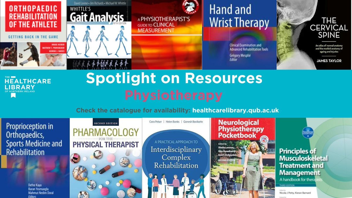 healthcarelib's tweet photo. Our #SpotlightonResources this month looks at the topic of Physiotherapy. The full range of resources can be accessed at: https://t.co/PmyQUk92sb 

#HealthcareLibrary 

@setrust @BelfastTrust @NHSCTrust @WesternHSCTrust @SouthernHSCT
@HSC_NI @nias999 https://t.co/DwSW3YcfNi