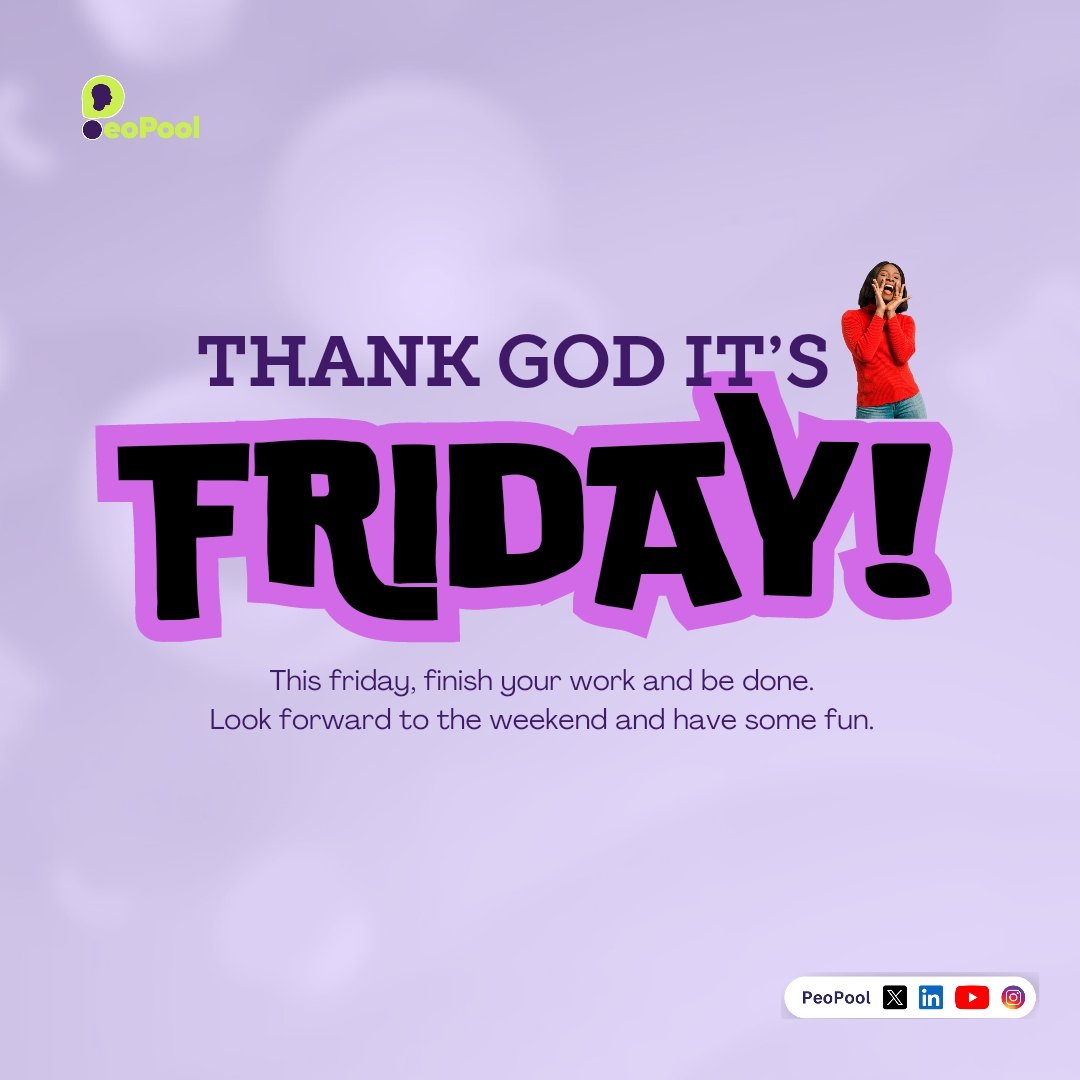 peo_pool's tweet photo. Hey #PeoPool, it's Friday and you are anticipating a restful weekend.π Do have a wonderful one. https://t.co/ZquJmResMU
