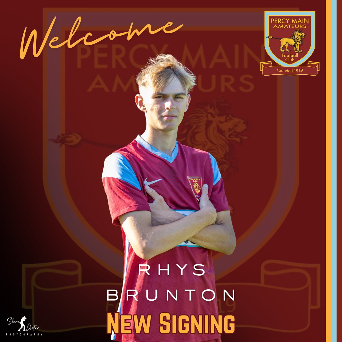 PercyMainAFC's tweet photo. Another exciting signing Steve has brought in over the summer is Rhys Brunton

Rhys has just returned from winning the NYC cup with Tyne Met College

We can’t wait for you to see Rhys in action. He will bring some experience to the squad. WELCOME RHYS https://t.co/2wuokjMNOU