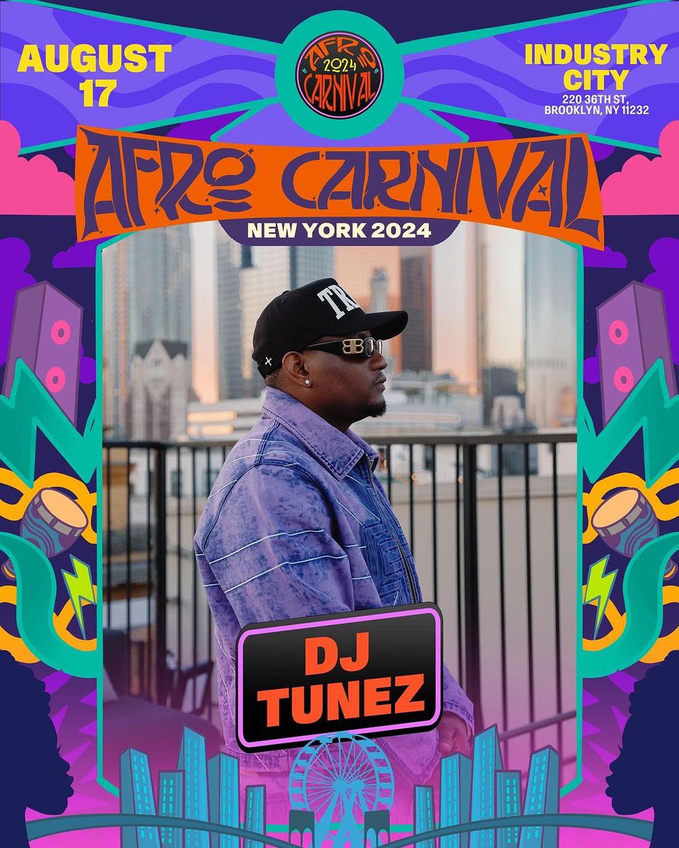 Afrocarnival's tweet photo. .@DJ_TUNEZ LIVE in NYC AUG 17th! 🎡

🎟️ https://t.co/jjFSjK8wew

🔥 #afrocarnival #melaninunited https://t.co/RlRYWaNrQr
