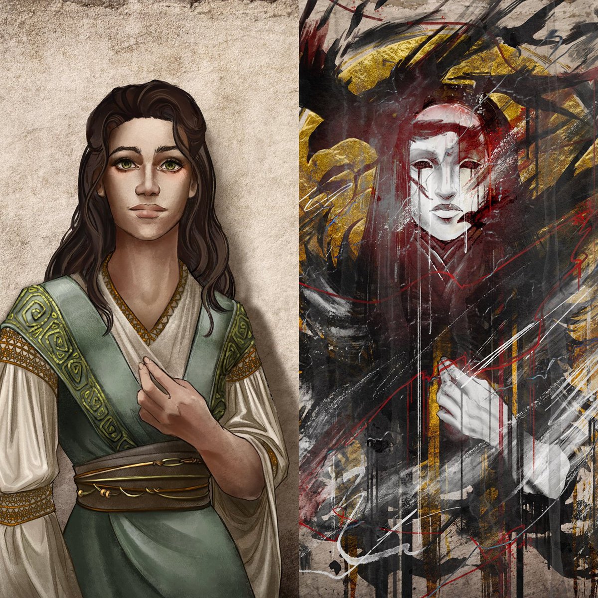 temultslaudna's tweet image. the way the art is also perfectly mirrored with the same angles/poses omg this is amazing work

(@agarthanguide @kingcael) #Downfall #CriticalRoleSpoilers