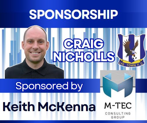 Lye Town Football Club (@lyetownfc1930) on Twitter photo Thanks for your support Keith McKenna of M-Tec Consultant Group who are sponsoring First Team Manager Craig Nicholls for the 2024/25 season. 👍
@MidsFootyUK
<a href="/lyetownfc1930/">Lye Town Football Club</a> #uptheflyers Thanks for your support Keith McKenna of M-Tec Consultant Group who are sponsoring First Team Manager Craig Nicholls for the 2024/25 season. 👍
@MidsFootyUK
<a href="/lyetownfc1930/">Lye Town Football Club</a> #uptheflyers