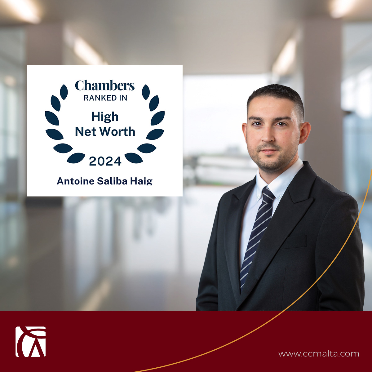 Chetcuti_Cauchi's tweet photo. 🏆 Senior Associate Dr Antoine Saliba Haig has also been ranked as a leading #PrivateWealth #Lawyer in the   Chambers &amp; Partners #HighNetWorth Guide for 2024.

🗣️ Swipe to see what a clients had to say. Read full article here ➡️ https://t.co/En058VfGRm https://t.co/F4i9aJ1f29