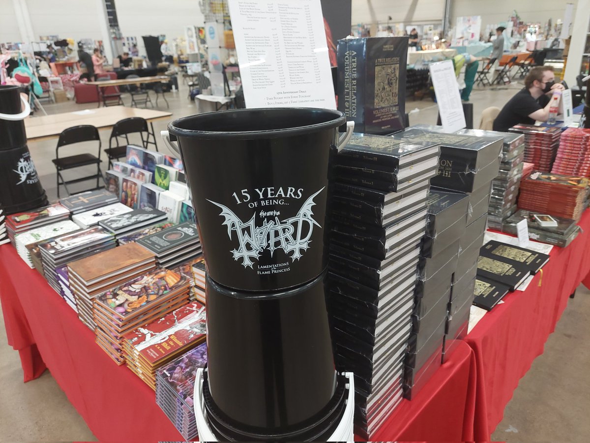 LotFP's tweet photo. It's the LotFP 15th Anniversary celebration at Ropecon!
Over 50 titles!
Free bucket with any purchase!
Buy 5 items, get 5 free!
#ropecon
#ropecon2024 https://t.co/A8MWYN1Ttu