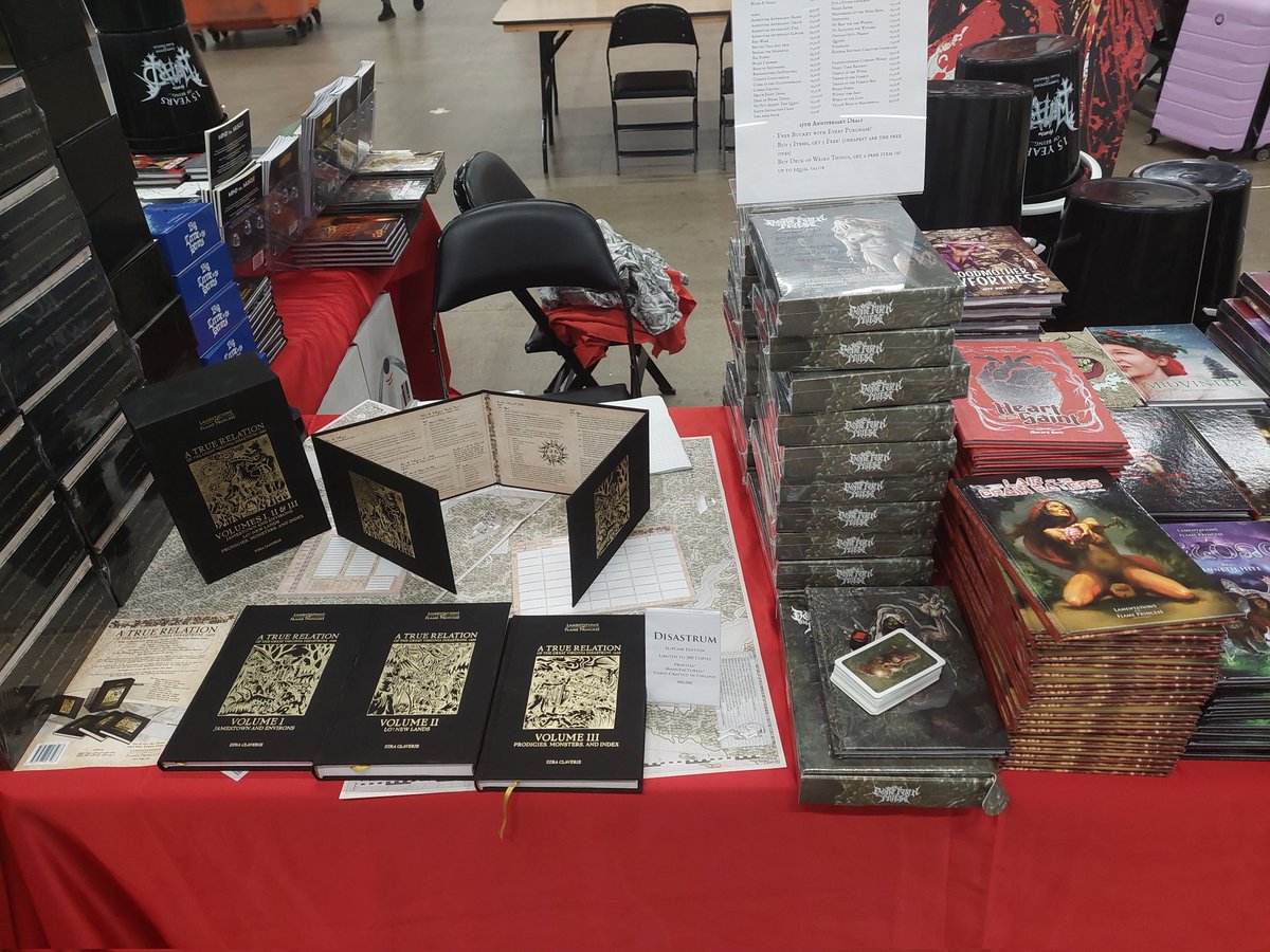 LotFP's tweet photo. It's the LotFP 15th Anniversary celebration at Ropecon!
Over 50 titles!
Free bucket with any purchase!
Buy 5 items, get 5 free!
#ropecon
#ropecon2024 https://t.co/A8MWYN1Ttu