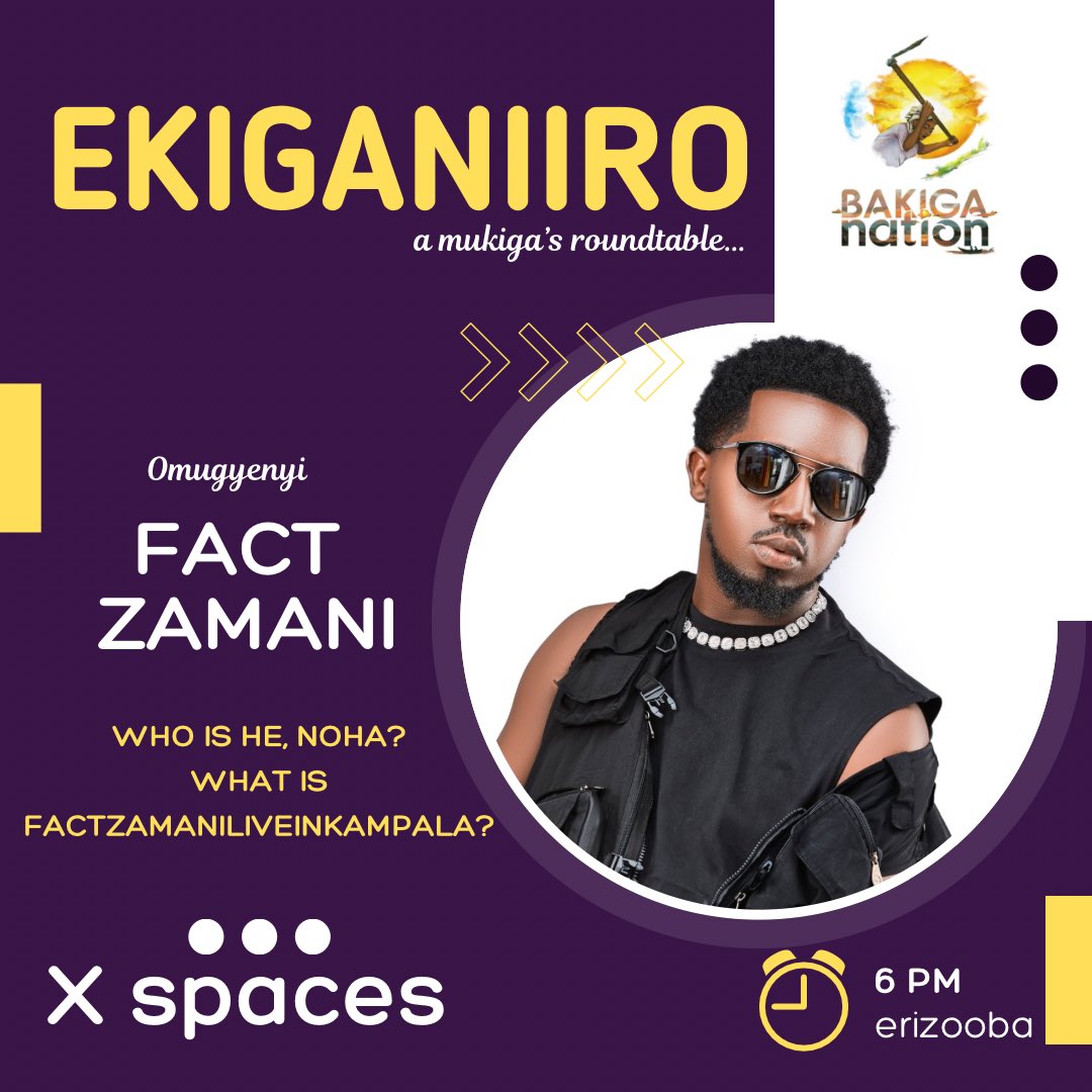 ekiganiiro's tweet photo. You know his name, you've seen his comedy clips and unforgettable performances at Rukundo Egumeho and other hot events.

Is he a comedian, a musician, or both?

Erizooba, 6 PM, tukuganiira with the legendary @fact_zamani 

don't miss @ekiganiiro

#EkiganiiroLive
#RukundoEgumeho https://t.co/IQosmAiEea