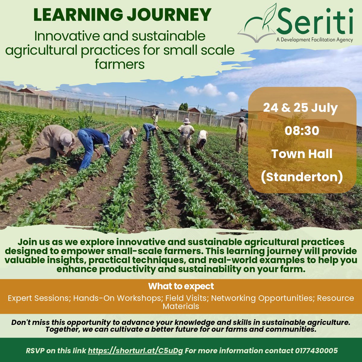 SeritiInstitute's tweet image. When: 24 &amp;amp; 25 July 2024
Where: Standerton
Time: 08H00

Don&apos;t miss out!

Register here:docs.google.com/forms/d/e/1FAI…
#WorkLearnGrow #WLG #Seriti #LearningJourney #Agriculture #EnvironmentalAwareness #Sustainability #FarmingCommunity #AgriCulture #SustainableAgriculture