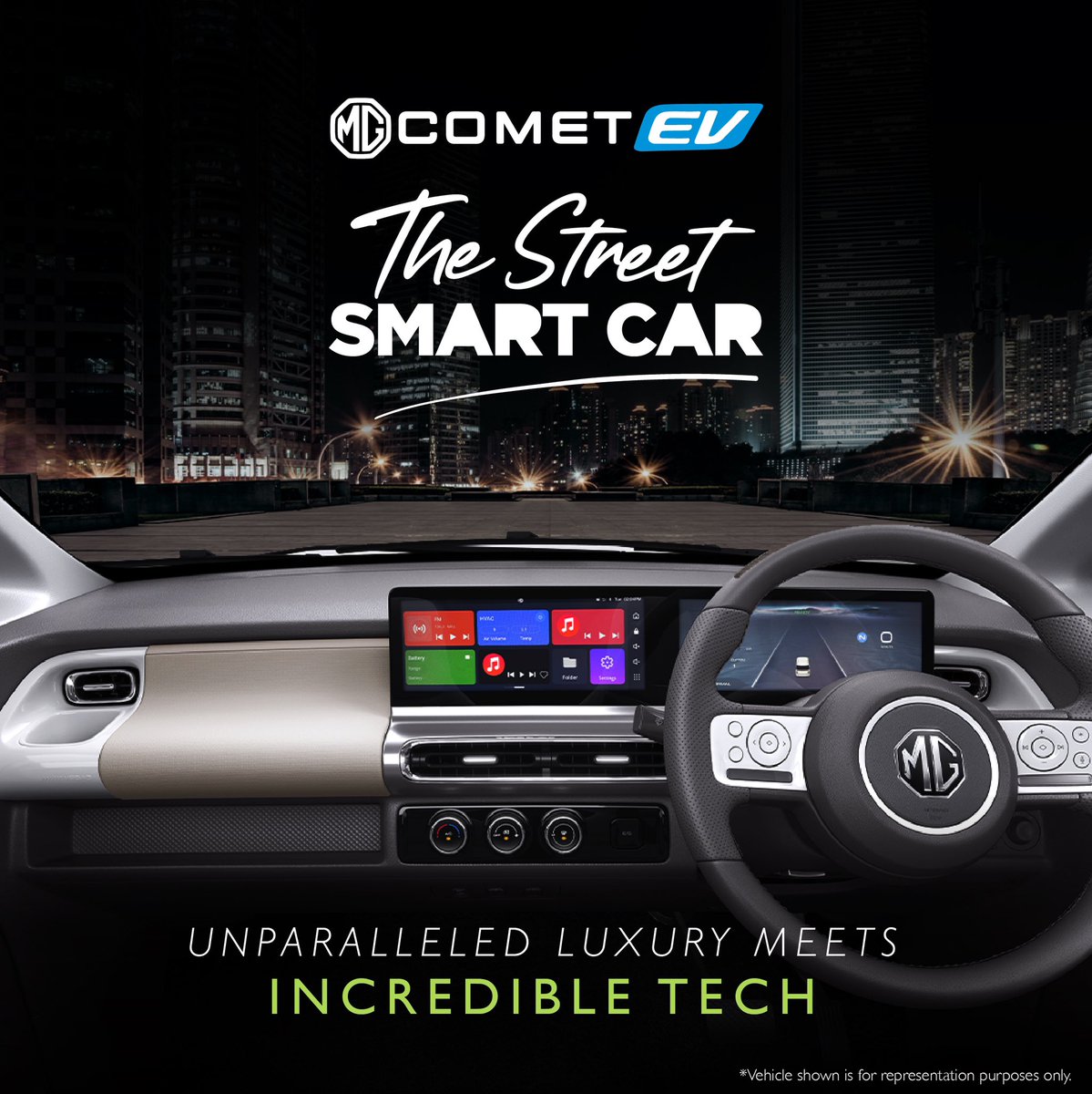 MGMotorIn's tweet photo. Discover unrivalled comfort in the MG Comet EV, where luxury meets innovation.
Range starts at ₹6.99* Lakh. Book your test drive for a taste of the future today!
#TheStreetSmartCar #CometEV #MorrisGaragesIndia #MGMotorIndia
*T&C Apply https://t.co/AlJSYZNEU6