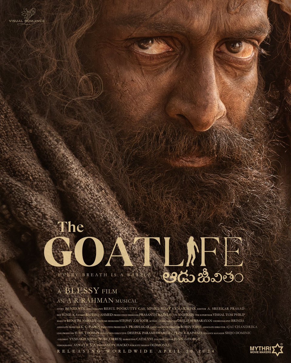 VandPReviews's tweet photo. #TheGoatLife #Aadujeevitham (2024) Review:
"A DESERT CONQUEROR"
Read Full Review:
https://t.co/ackg71HGl6
@PrithviOfficial @Amala_ams @DirectorBlessy @arrahman #VisualRomance #JetMediaProduction @AltaglobalMedia https://t.co/53RxKDTo88