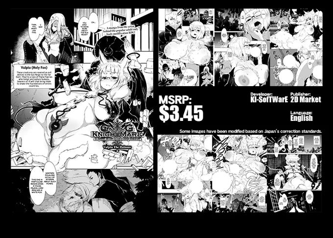 KI-SofTWarE
Overseas Translations

CrossinG KnighTMarE
- A Hymn to the Defiled Holy Maidens
Vulpiu The Ruinous

On Sale!

Developer:KI-SofTWarE
Publisher:2D Market
MSRP:$3.45
Language:English

FAKKU
https://t.co/GMoukT9yAr 