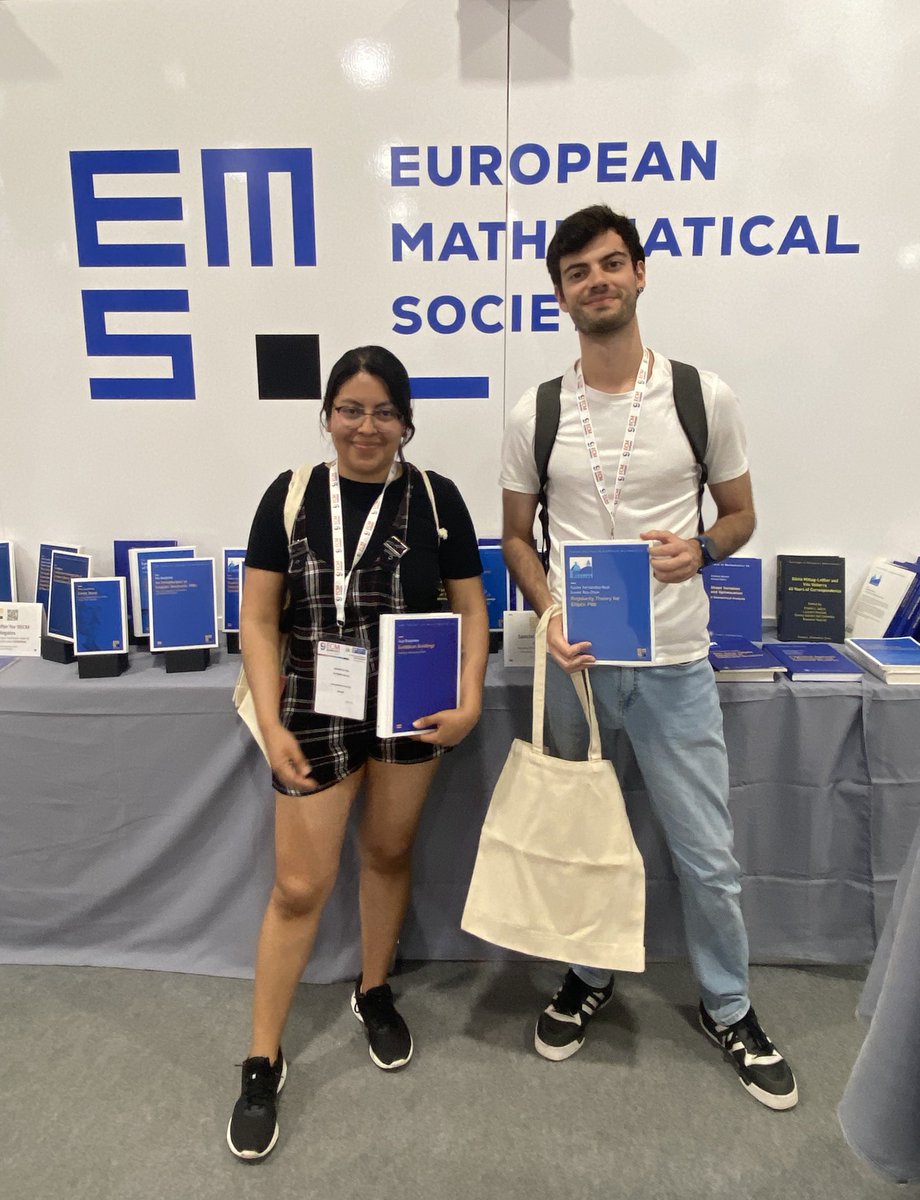 ems_press's tweet photo. 📚 The winners of the @EMSYoungAcademy prizes for the best «EMYA Lightning talks by young participants», during the @ECM2024Sevilla, received a book from our catalogue as a prize!

🎉 Greetings to Daniela Isas, Alberto Cerezo Cid and Davide Dal Martello. https://t.co/ByMxRstZev