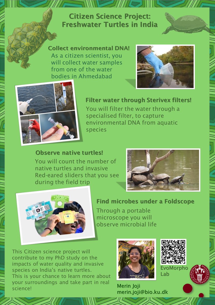 EvoMorphoLab (@evomorpholab_ku) on Twitter photo Calling all Indian nature lovers! We're looking for locals to help with a Citizen Science project on Indian freshwater turtles, where students collect water samples for turtle eDNA, microbial diversity, and water quality. Contact <a href="/MerinJoji/">Merin Joji</a> for more information! Calling all Indian nature lovers! We're looking for locals to help with a Citizen Science project on Indian freshwater turtles, where students collect water samples for turtle eDNA, microbial diversity, and water quality. Contact <a href="/MerinJoji/">Merin Joji</a> for more information!