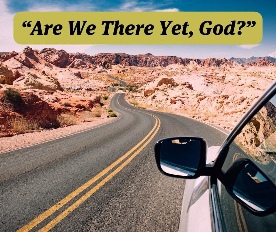 birdchadlouis's tweet photo. Every time a car ride lasts more than ten minutes, one of our grandchildren will ask, “Are we there yet?” The question makes me smile, for their young impatience is like my much older impatience.

When our Father takes me on a “road trip,” I am relentlessly asking from the back seat, “Are we there yet, God?”

“My soul waits for the LORD,” the Psalmist says (33:20). And, like it or lump it, our souls are going to wait on the Lord. We can be patient or petulant, but either way, we are riding shotgun or stuck in the back seat.

The only one behind the wheel is our Abba.

I will say this: the losses, bruises, and overall brokenness of my life have made me painfully aware that our Father, when he is driving us toward healing and wholeness, never gets out of grandma gear. He pokes along. He’s always pointing out the scenery. But he’s never speeding. He is teaching our souls to wait, to know that “he is our help and our shield” (33:20).

He is showing us that we can “trust in his holy name” and that we need his “steadfast love…upon us, even as we hope in” him (33:21-22). When we feel lost, trust in him. When we feel confused by the chaos of life, hope in him. Even when we feel the tonnage of loss and grief upon us, know that his steadfast love is upon us. More than that, know that he who said, “My yoke is easy, and my burden is light,” will lighten our burdens by bearing us in his arms (Matt. 11:30).

Long may be the journey, but loving is our Driver. “Are we there yet, God?” In Christ, we are, for he is both our journey and our destination.
