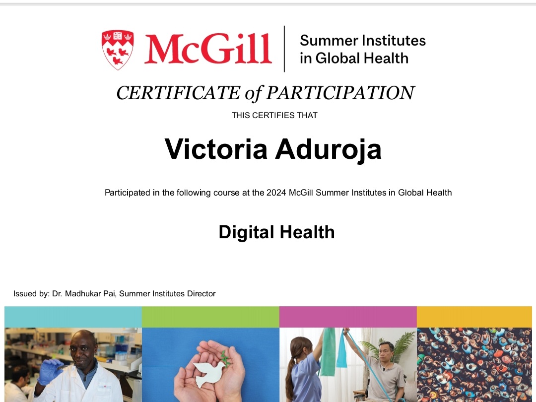AdurojaVictoria's tweet photo. I am eager to announce that I participated virtually in the summer courses by @mcgillu Summer Institutes in Global Health. It was such an enlightening summer course which reaffirmed my interest in global health law. https://t.co/1kVzUpMlFQ
