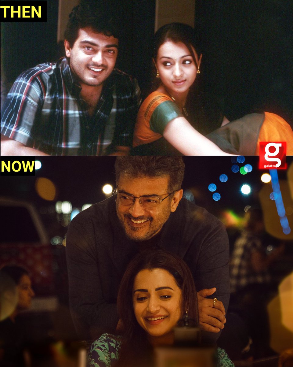 galattadotcom's tweet photo. Then-Now ❤️😍

#VidaaMuyarchi #Ajithkumar @trishtrashers #Ajith #Trisha #MagizhThirumeni #Anirudh #GoodBadUgly #Galatta https://t.co/82yCmMuvku