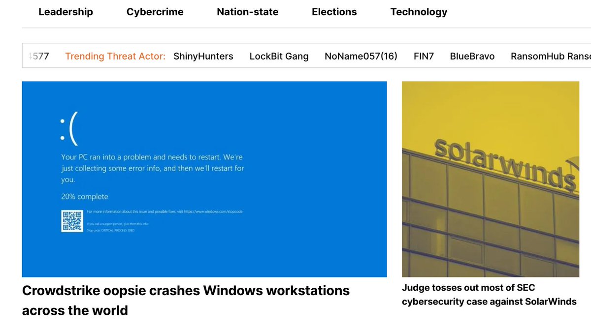 And as we continue to think about liability for software companies, there's an apposite pairing of articles at the top of <a href="/TheRecord_Media/">The Record From Recorded Future News</a> right now.

Catch up on <a href="/jgreigj/">jon greig</a>'s coverage of the SolarWinds litigation here: therecord.media/judge-tosses-m…