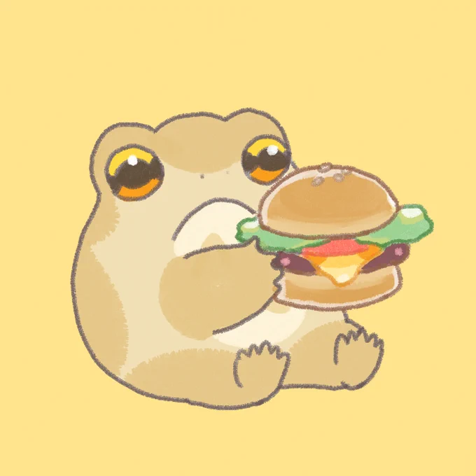 カエル×食べ物スタンプ的なものを作ろうかと思うのですが、好きな食べ物やテイクアウトしがちな料理があれば教えてください