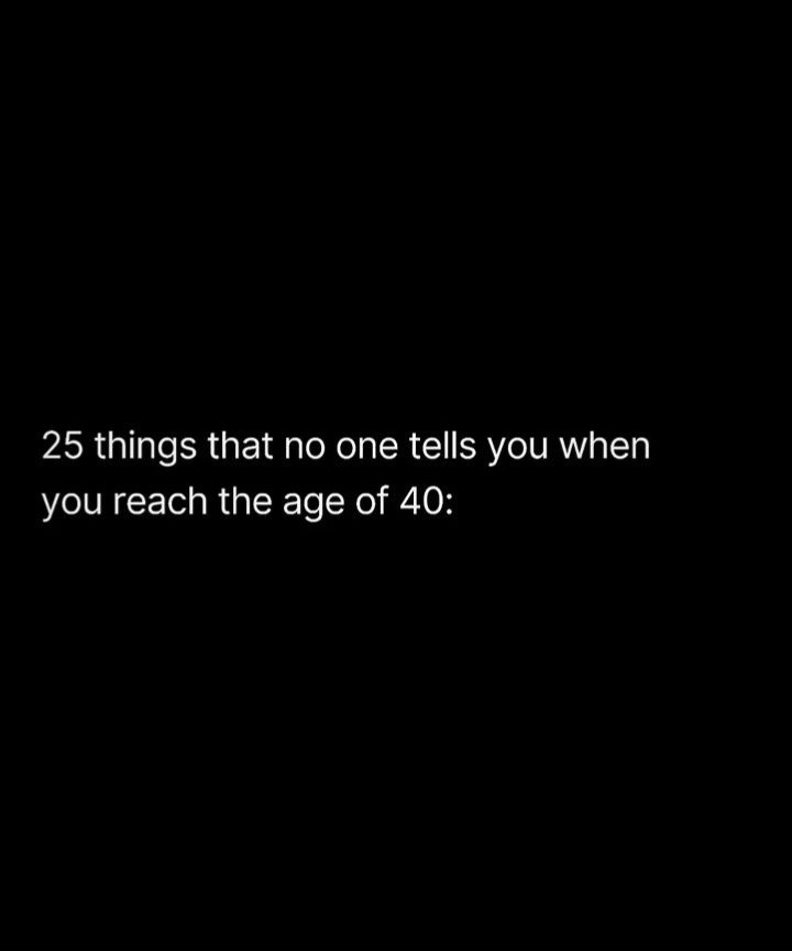 SucceededMind's tweet photo. 25 things that no one tells you when you reach the age of 40: https://t.co/HRWsfbYaFg