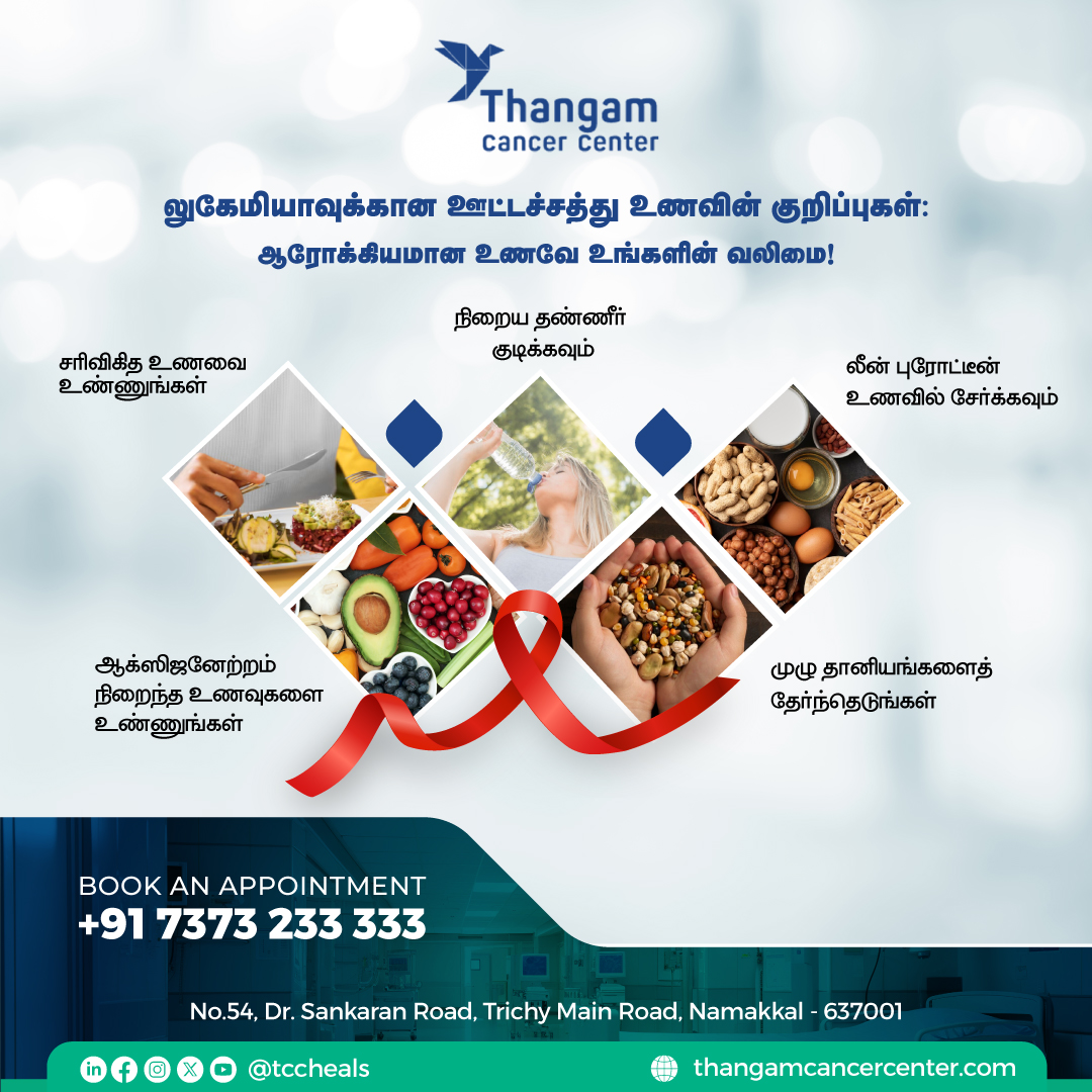 tccheals's tweet photo. லுகேமியாவை எதிர்த்துப் போராட உங்களுக்கு உதவ சரியான உணவுகளுடன் உங்கள் உடலை மேம்ப்படுத்தவும். நன்கு சமநிலையான உணவு உங்கள் நோய் எதிர்ப்பு சக்தியை அதிகரிக்கவும், அறிகுறிகளை சமாளிக்கவும், உங்கள் ஆற்றல் அளவை பராமரிக்கவும் உதவுகிறது. 

#லுகேமியாவிழிப்புணர்வு #ஆரோக்கியஉணவு https://t.co/NrxCLAk7WG