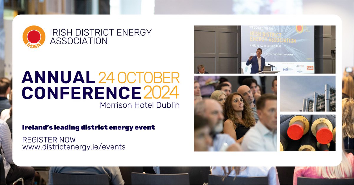 Announcing the Irish District Energy Association's Annual Conference! Join us to explore the future of district energy and sustainable solutions. 

Register now: bit.ly/45R5CD9 

Join us at Irelands leading district energy event!  

#DistrictEnergy #Sustainability #E ...