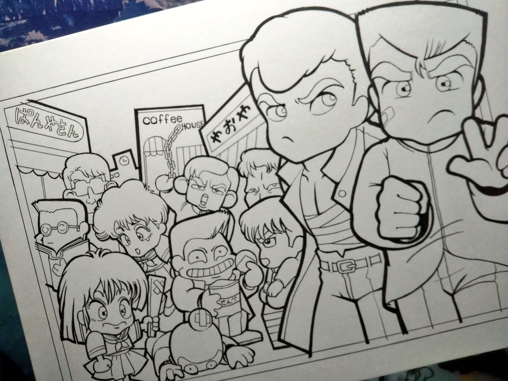 今日何もやってません💦
世間では三国志満員御礼の発表で賑わってるけど、ダウタウン系くにお絵は3〜4頭身しか認めません😆😆
マリオ同様それが当然なのだよ😤😤
がははは😆