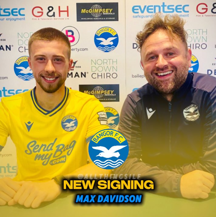 AllThingsILF's tweet photo. 🟡 New Signing for Bangor 🔵

Defender Max Davidson (21) re-joins the Seasiders following spells in Wales and most recently with 1874 Northwich in England.

#BangorFC #IrishLeague https://t.co/lzWzafBqoJ