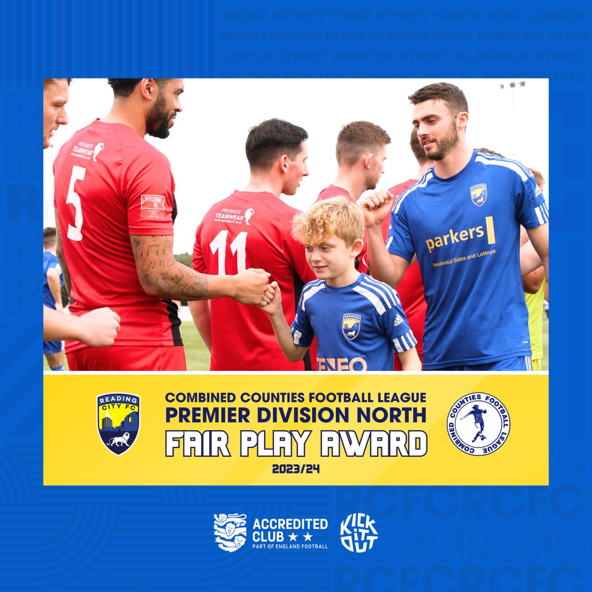 ReadingCityFC's tweet photo. 🤝| Reading City Football Club are very proud to announce that we have been awarded the @ComCoFL Premier Division North Fair Play Award for the  2023/24 Season.

https://t.co/JWNHWtZB6C

#WeOnlyDoPositive #FARespect 

#ThePrideOfReading  🦁 https://t.co/QKgmPwov9O