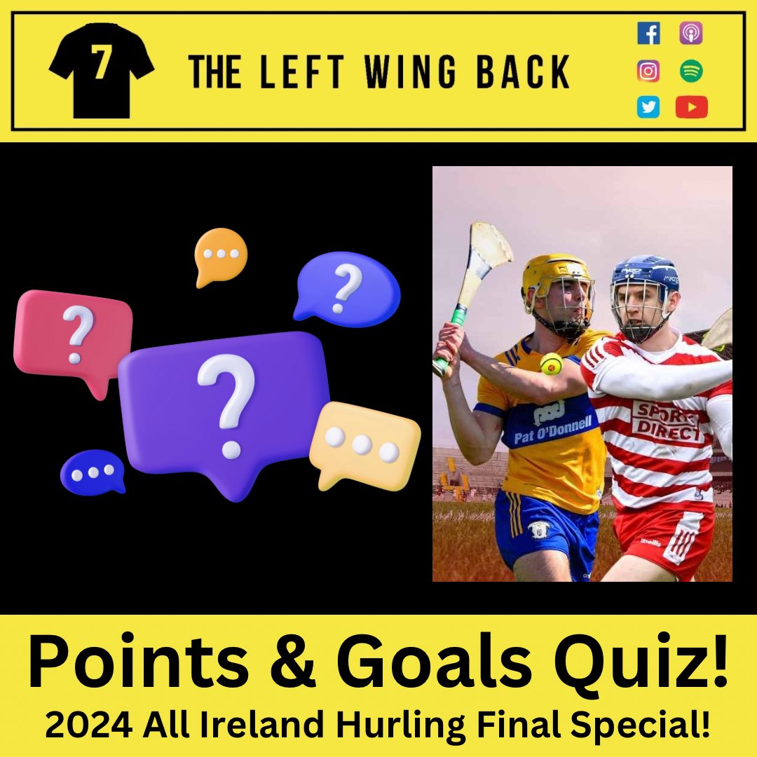 Left Wing Back Goals &amp; Points Quiz – 2024 All Ireland Hurling Final Special!

Quiz guru Leo has laid on another epic edition for you!

Take the quiz here: leftwingback.com/news/left-wing…