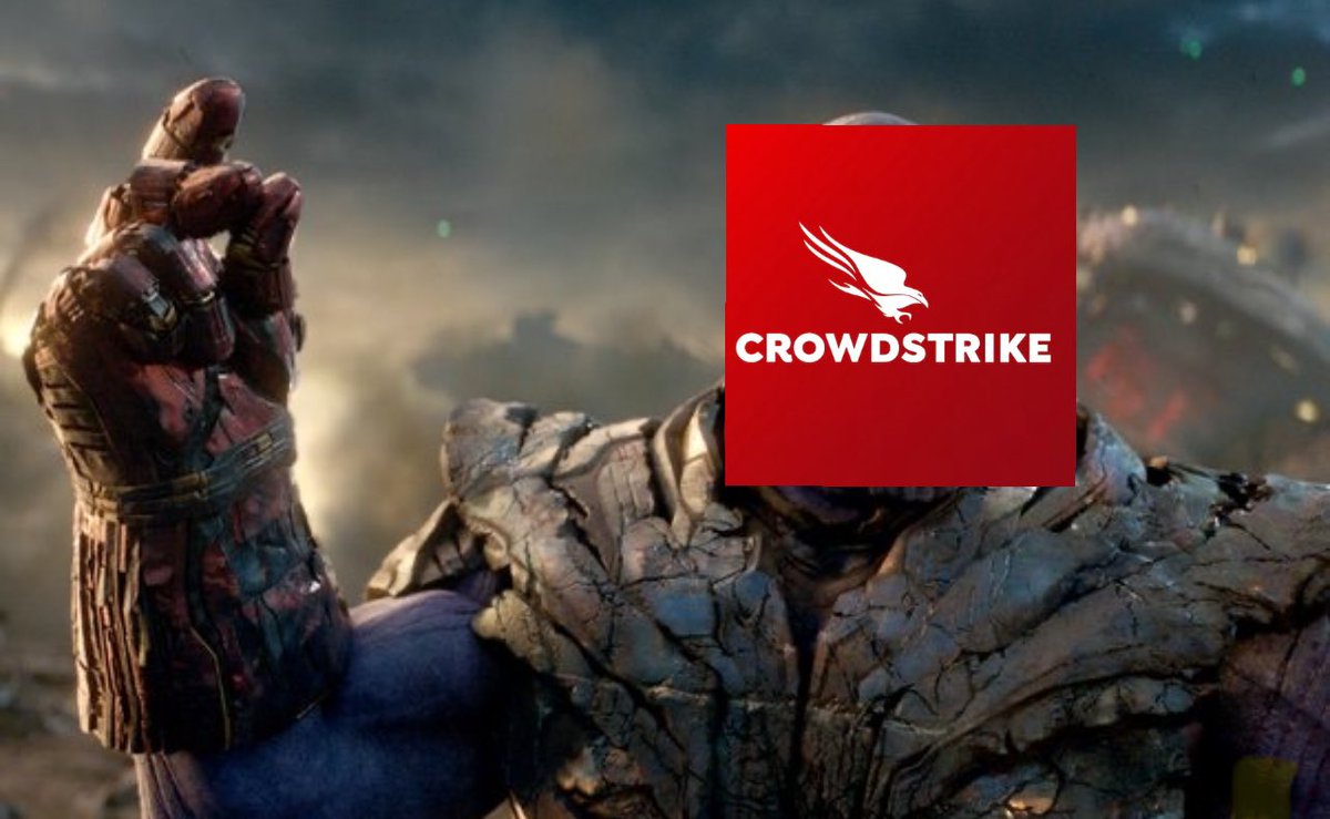blackcloudNY's tweet photo. CrowdStrike on a Friday to half the world https://t.co/HNvHFck40i